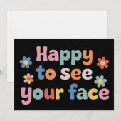 Invitation Teacher Happy to See Your Face Back To School (Devant / Derrière)