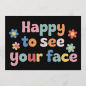 Invitation Teacher Happy to See Your Face Back To School (Devant)