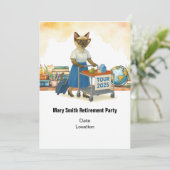 Invitation Teacher  retirement 2025 for cat lovers (Debout devant)