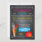 Invitation Teacher Retirement Chalkboard (Devant)