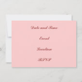 Invitation Teacup et soucoupes roses avec Roses (Dos)