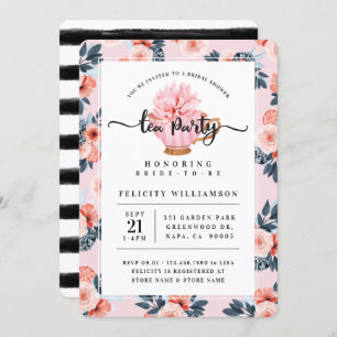 Invitation Teacup Rose Tea Party Bridal Show
