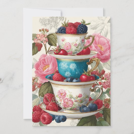 Invitation Teacup Whimsy | Berry Delight (Devant)