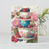 Invitation Teacup Whimsy | Berry Delight (Debout devant)