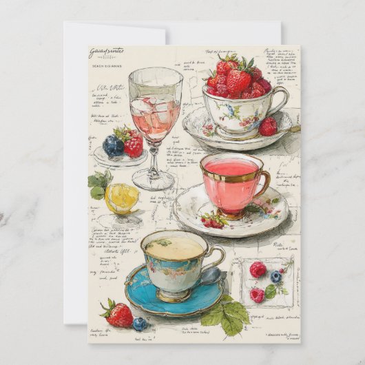 Invitation Teacup Whimsy | Sièges lunaires (Devant)