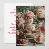 Invitation Teacup Whimsy | Tea Party Fun (Devant / Derrière)