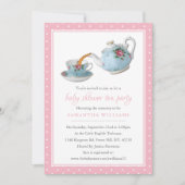 Invitation Teacups Baby shower Tea Party (Devant)