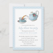 Invitation Teacups Baby shower Tea Party (Devant)