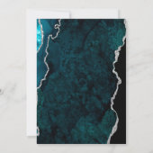 Invitation Teal Agate Argent Script Mariage Save the Date (Dos)