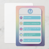 Invitation Teal and Blue Cell Phone Kid's Birthday Party (Devant / Derrière)