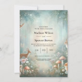 Invitation Teal and Peach Enchanted Forest Wedding (Devant)