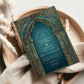 Invitation Teal Archway Islamic Wedding