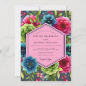 Invitation Teal Bloom Opulent Wedding (Devant)