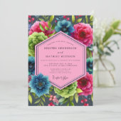 Invitation Teal Bloom Opulent Wedding (Debout devant)