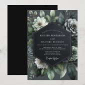 Invitation Teal Bloom Wedding (Devant / Derrière)