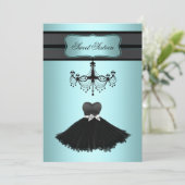 Invitation Teal Blue Chandelier (Debout devant)