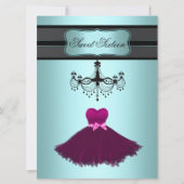 Invitation Teal Blue Chandelier (Devant)