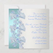 Invitation Teal Blue White Snowflake (Dos)