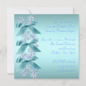 Invitation Teal Blue White Snowflake (Dos)