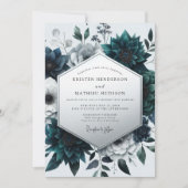 Invitation Teal Botanical Enchantment Wedding (Devant)