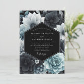Invitation Teal Botanical Opulence Wedding (Debout devant)