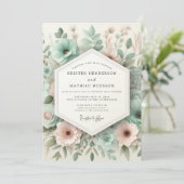 Invitation Teal Botanical Whimsy Wedding (Debout devant)