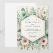 Invitation Teal Botanical Whimsy Wedding (Devant / Derrière)