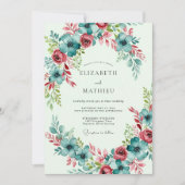 Invitation Teal Bountiful Spring Wedding (Devant)