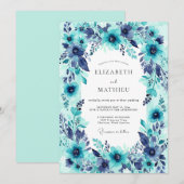 Invitation Teal Bountiful Summer Wedding (Devant / Derrière)