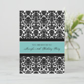 Invitation Teal Damask (Debout devant)