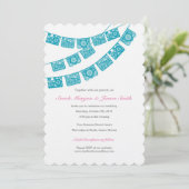 Invitation Teal de noce de Papel Picado (Debout devant)