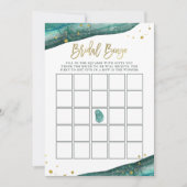 Invitation Teal et jeu de bingo-test de Fête de la mariée de (Devant)