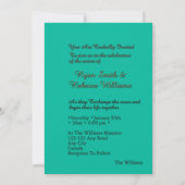 Invitation Teal & Gold Marble Flat Card (Dos)