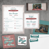 Invitation Teal Green, Burgundy Eagle Scout Court of Honor