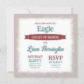 Invitation Teal Green, Burgundy Eagle Scout Court of Honor (Devant)