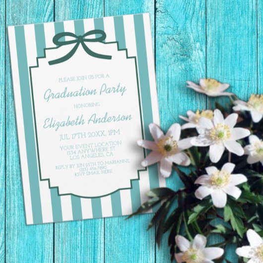 Invitation Teal Green Graduation
