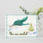 Invitation teal green invite (Debout devant)