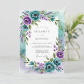 Invitation Teal Lavender Captivating Spring Wedding (Debout devant)
