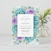 Invitation Teal Lavender Lush Spring Wedding (Debout devant)