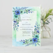 Invitation Teal Mint Ethereal Spring Wedding (Debout devant)