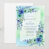 Invitation Teal Mint Ethereal Spring Wedding (Devant / Derrière)