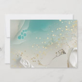 Invitation Teal Ocean Tide & Gold Ethereal Shoreline Wedding (Dos)