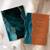Invitation Teal Or Agate Orange Rouille Mariage