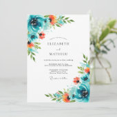 Invitation Teal Orange Energetic Summer Wedding (Debout devant)