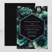 Invitation Teal Penumbral Bloom Wedding (Devant / Derrière)