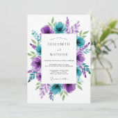 Invitation Teal Purple Breathtaking Spring Wedding (Debout devant)