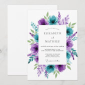 Invitation Teal Purple Breathtaking Spring Wedding (Devant / Derrière)