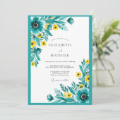 Invitation Teal Radiant Meadow Wedding (Debout devant)