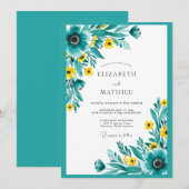 Invitation Teal Radiant Meadow Wedding (Devant / Derrière)