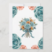 Invitation Teal Roses and Orange Floral Couples Shower (Dos)